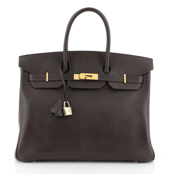 Hermes Birkin Handbag Brown Courchevel with Gold Hardware 35 Brown 45427114