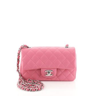 Chanel Classic Single Flap Bag Quilted Lambskin Mini Pink 45427116