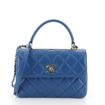 Chanel Trendy CC Top Handle Bag Quilted Lambskin Small Blue 45427117
