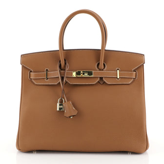 Hermes Birkin Handbag Brown Togo with Gold Hardware 35 Brown 4542711