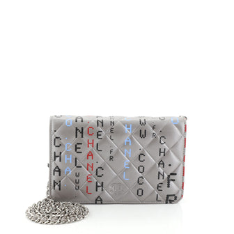 Chanel Data Center Wallet on Chain Quilted Printed Lambskin 