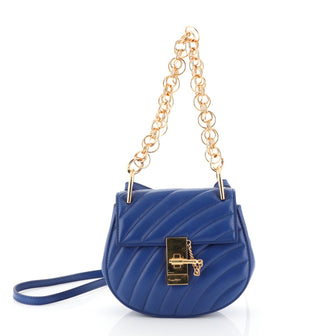 Chloe Drew Bijou Crossbody Bag Quilted Leather Mini Blue 45427128