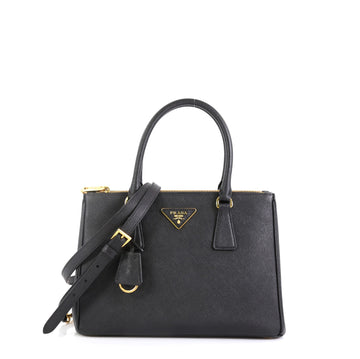 Prada Galleria Double Zip Tote Saffiano Leather Small Black 45427143