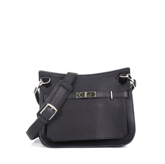 Hermes Jypsiere Handbag Clemence 28 Black 4542716
