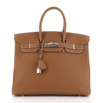 Hermes Birkin Handbag Brown Togo with Gold Hardware 35 Brown 4542724