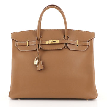 Hermes Birkin Handbag Brown Courchevel with Gold Hardware 40 Brown 454272