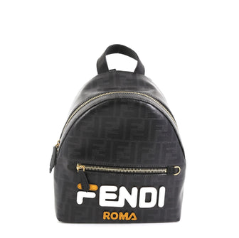 Fendi Mania Logo Backpack Zucca Coated Canvas Mini Black 4542730