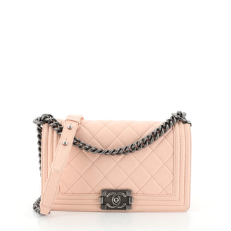 Chanel Boy Flap Bag Quilted Lambskin Old Medium Pink 4542743