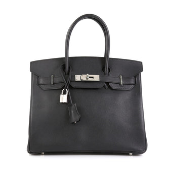 Hermes Birkin Handbag Black Epsom with Palladium Hardware 30 Black 4542755