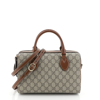 Gucci Convertible Boston Bag GG Coated Canvas and Leather Small Brown 4542761