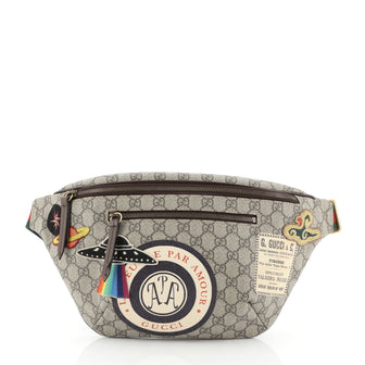 Gucci Courrier Zip Belt Bag GG Coated Canvas with Applique  Brown 4542771