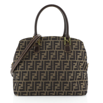 Fendi Vintage Convertible Dome Satchel Zucca Canvas Medium Brown 4542775