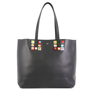 Fendi Roll Tote Studded Leather Medium Black 4542785