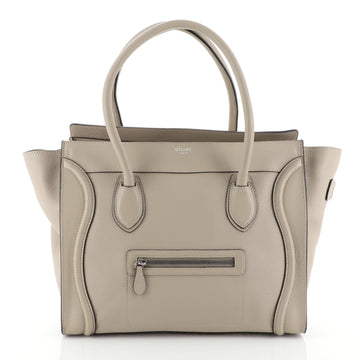 Celine Shoulder Luggage Bag Leather Neutral 4542788