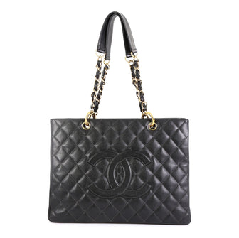 Chanel Vintage Grand Shopping Tote Quilted Caviar Black 4542811