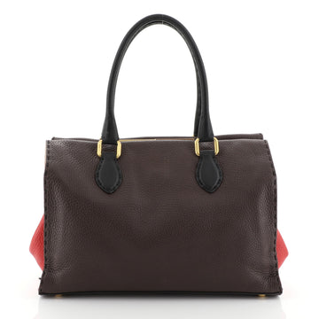 Fendi Selleria Firenze Handbag Leather Medium Brown 4542819