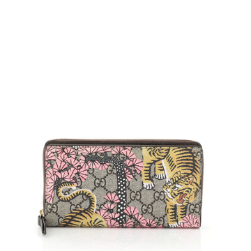 Gucci Zip Around Wallet Printed GG Coated Canvas Brown 4542828