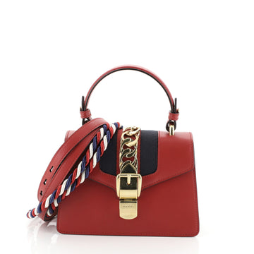 Gucci Sylvie Top Handle Bag Leather Mini