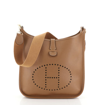 Hermes Evelyne Crossbody Gen I Courchevel GM Brown 454284