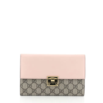 Gucci Padlock Clutch GG Coated Canvas with Leather Brown 4543701