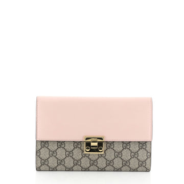 Gucci Padlock Clutch GG Coated Canvas with Leather Brown 4543701