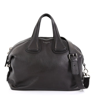 Givenchy Nightingale Satchel Waxed Leather Medium Black 454441