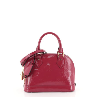 Louis Vuitton Alma Handbag Monogram Vernis BB Pink 454451