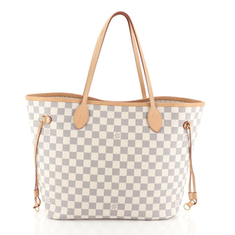 Louis Vuitton Neverfull NM Tote Damier MM White 454551
