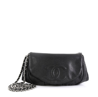 Chanel Half Moon Wallet on Chain Caviar Black 454641