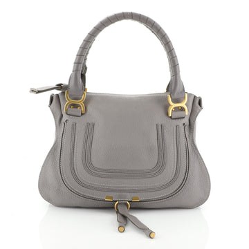 Chloe Marcie Shoulder Bag Leather Medium Gray 454681