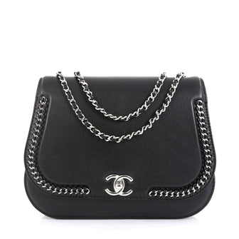 Chanel Braided Chic Flap Bag Calfskin Small Black 454721
