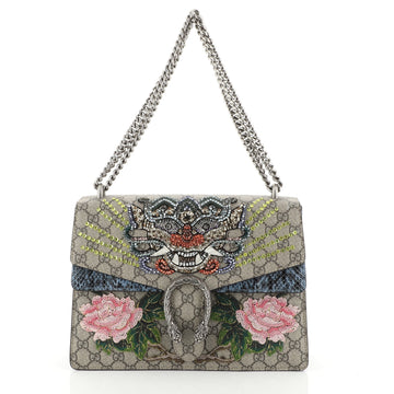 Gucci Dionysus Bag Embroidered GG Coated Canvas with Python Medium Brown 454731