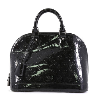 Louis Vuitton Alma Handbag Monogram Vernis PM Black 454742