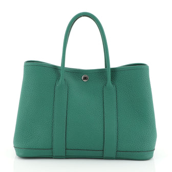 Hermes Garden Party Tote Leather 30 Green 454743