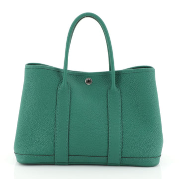 Hermes Garden Party Tote Leather 30 Green 454743