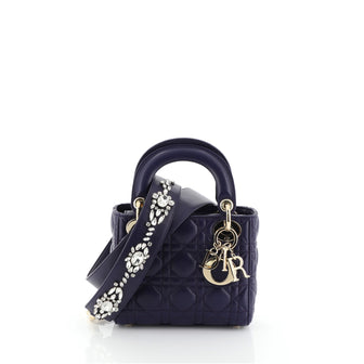 Christian Dior Lady Dior Handbag Cannage Quilt Lambskin Mini