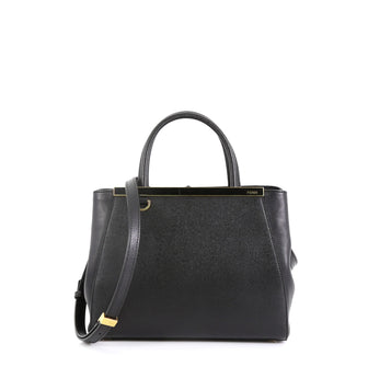 Fendi 2Jours Bag Leather Petite Black 455152