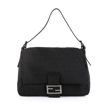 Fendi Mama Forever Bag Zucchino Canvas Black 45516109