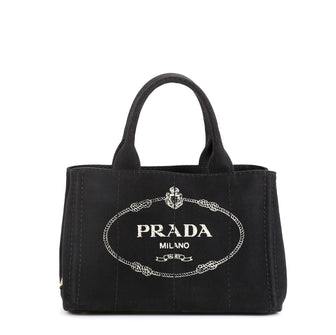 Prada Canapa Convertible Tote Canvas Mini Black 45516110