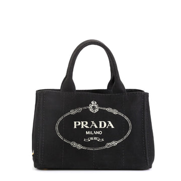 Prada Canapa Convertible Tote Canvas Mini Black 45516110