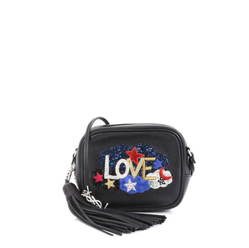 Saint Laurent Classic Monogram Blogger Crossbody Bag Patch Embellished Leather Small Black 45516114