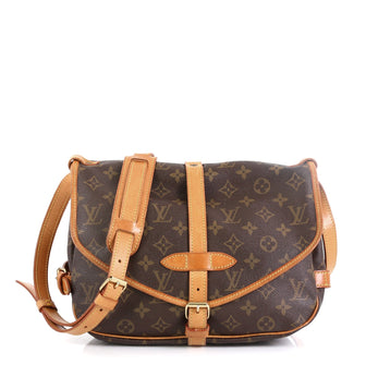 Louis Vuitton Saumur Handbag Monogram Canvas 30 Brown 4551695
