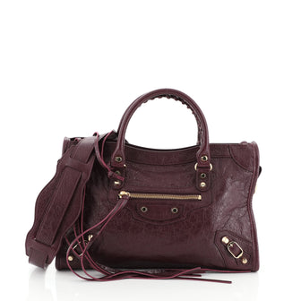 Balenciaga City Classic Studs Bag Leather Small Purple 455202