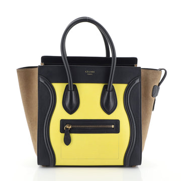 Celine Tricolor Luggage Handbag Leather Micro