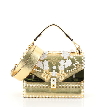 Fendi Monster Kan I Bag Flower Studded Leather Medium Metallic 4552917