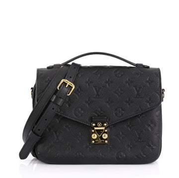 Louis Vuitton Pochette Metis Monogram Empreinte Leather Black 455292