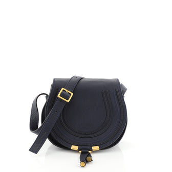 Chloe Marcie Crossbody Bag Leather Mini Blue 455362