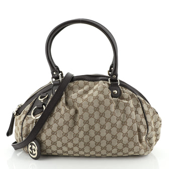 Gucci Sukey Boston Bag GG Canvas Brown 455363