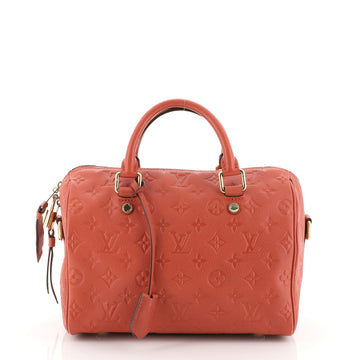 Louis Vuitton Speedy Bandouliere Bag Monogram Empreinte Leather 25 Red 455411