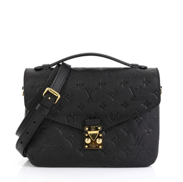 Louis Vuitton Pochette Metis Monogram Empreinte Leather Black 455441